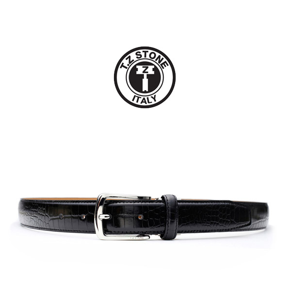 TZ1D101BK 클래식 악어패턴 벨트-블랙