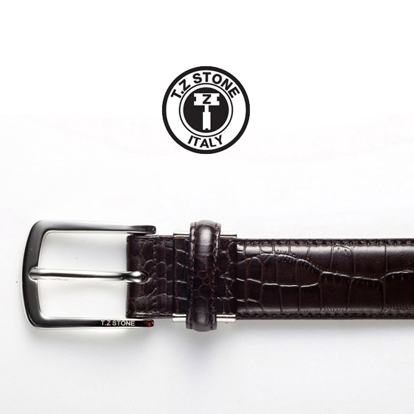 TZ1D101DB 클래식 악어패턴 벨트-다크브라운