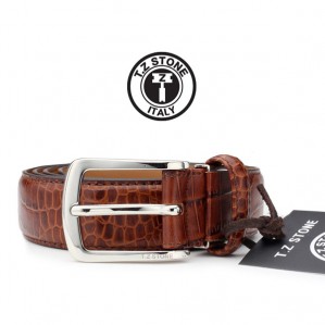 TZ1D101LB 클래식 악어패턴 벨트-연브라운