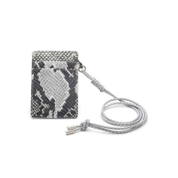 TZ1D210 뱀피 화이트 목걸이형 카드지갑