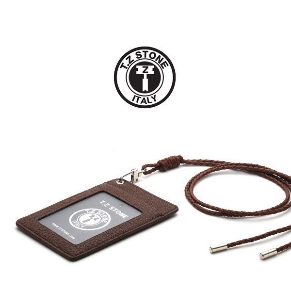 TZ1D215 목걸이형 카드지갑 버팔로 브라운
