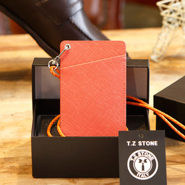 TZ1D216 목걸이형 카드지갑 사피아노 오렌지