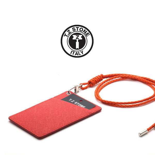 TZ1D216 목걸이형 카드지갑 사피아노 오렌지