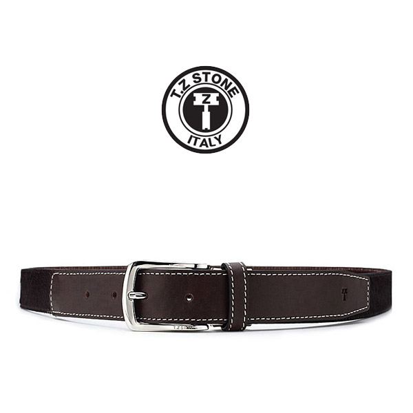 TZ1D112DB 송치 가죽 벨트 다크브라운
