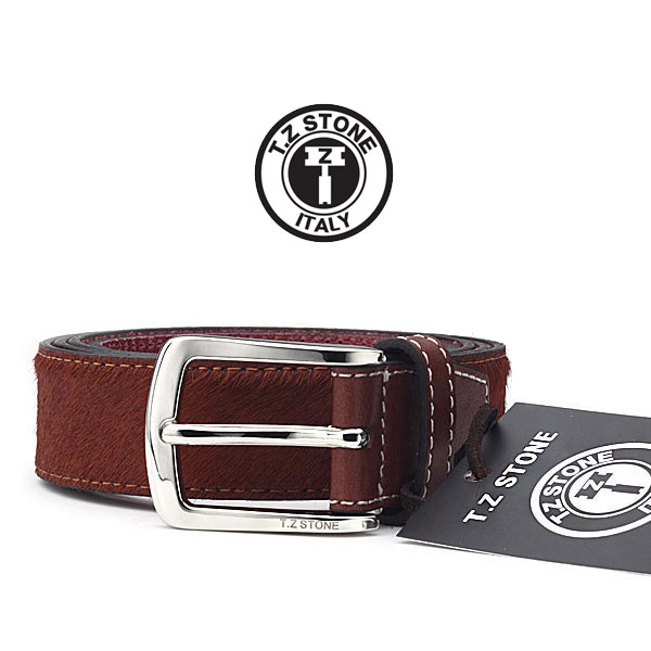 TZ1D112LB 송치 가죽 벨트 연브라운