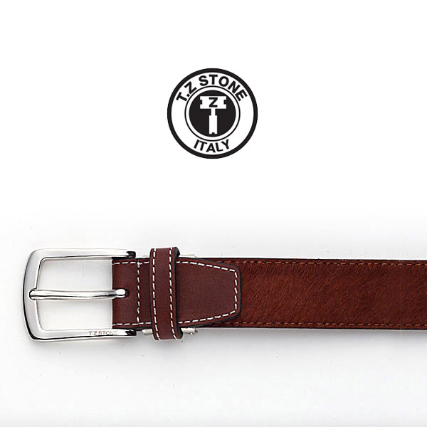 TZ1D112LB 송치 가죽 벨트 연브라운