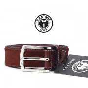 TZ1D112LB 송치 가죽 벨트 연브라운