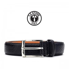 TZ1D113BK 클래식 벨트 - 뱀피패턴 블랙