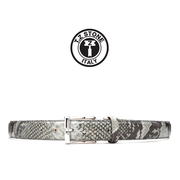 TZ1D113GR 클래식 벨트 - 뱀피패턴 그레이