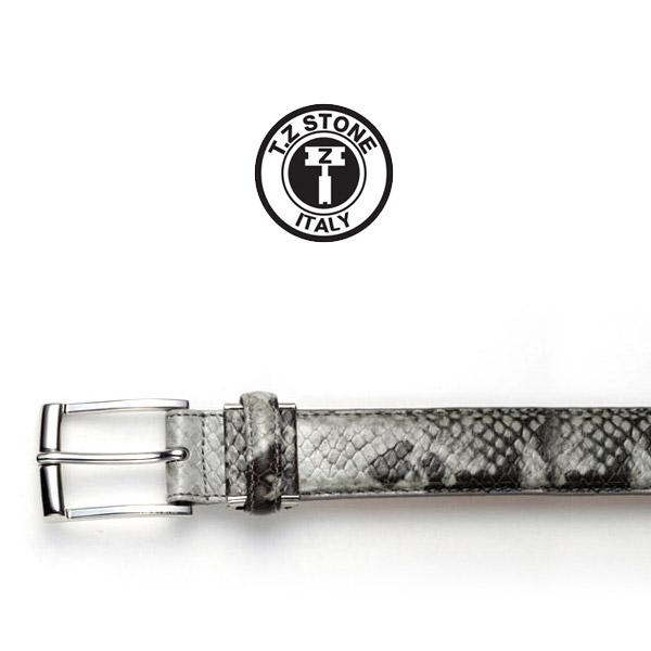 TZ1D113GR 클래식 벨트 - 뱀피패턴 그레이