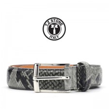 TZ1D113GR 클래식 벨트 - 뱀피패턴 그레이