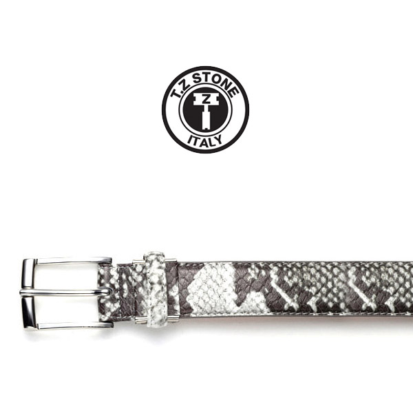 TZ1D113WH 클래식 벨트 - 뱀피패턴 화이트
