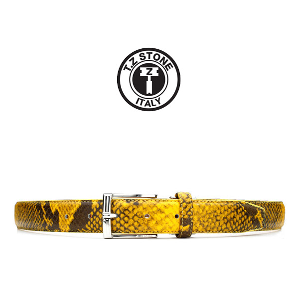 TZ1D113YE 클래식 벨트 - 뱀피패턴 옐로우