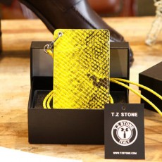 TZ1D224 목걸이형 카드지갑 뱀피패턴 옐로우