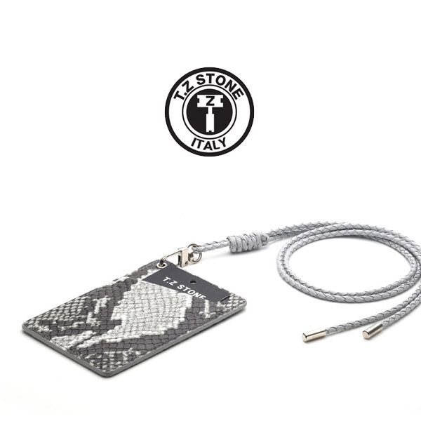 TZ1D225 목걸이형 카드지갑 뱀피패턴 그레이