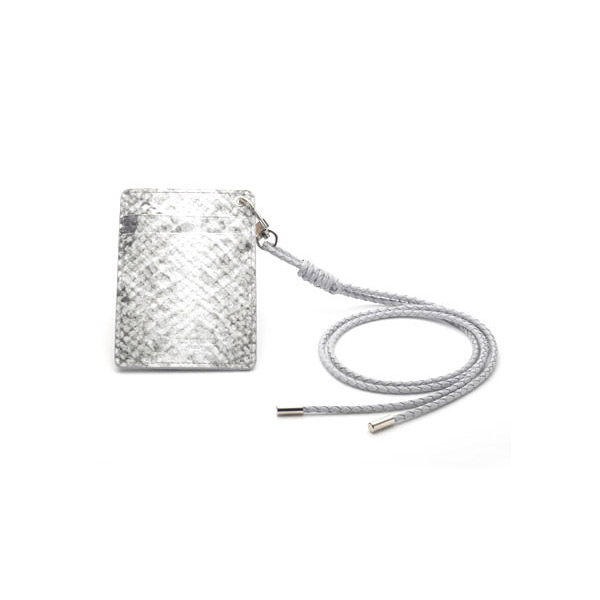 TZ1D225 목걸이형 카드지갑 뱀피패턴 그레이