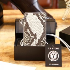 TZ1D225 목걸이형 카드지갑 뱀피패턴 그레이