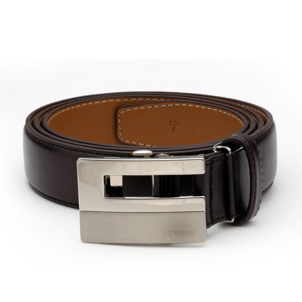 TZ1D302DB 자동 벨트 - 클래식 레더 브라운